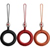 TENOC Phone Charm, Cellphone Finger Ring Strap, Hand-made Smartphone Grip Holder Braid Keychain Pendant(Black&Red&Orange)