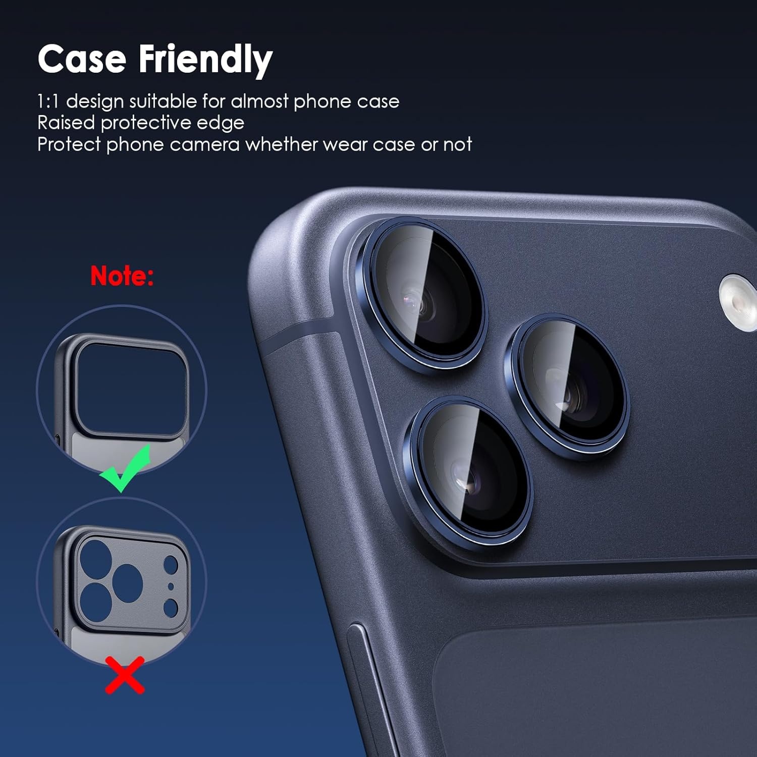 image:imageTENOC Camera Lens Protector for iPhone 16 Pro amp iPhone 16 Pro Max 9H Tempered Glass Camera Screen Cover Metal Individual Ring SilverBlue