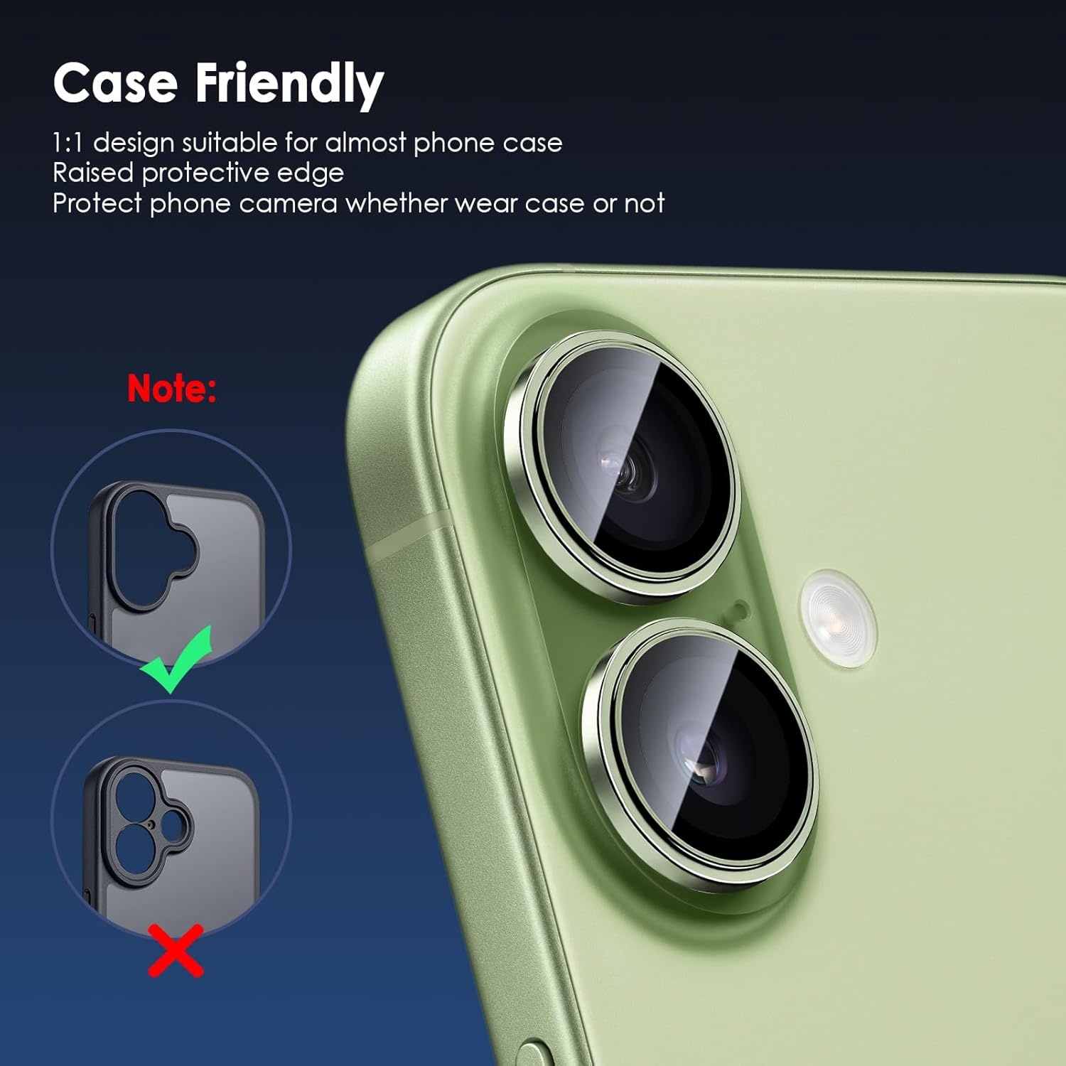 image:imageTENOC Camera Lens Protector for iPhone 16 Pro amp iPhone 16 Pro Max 9H Tempered Glass Camera Screen Cover Metal Individual Ring SilverGreen