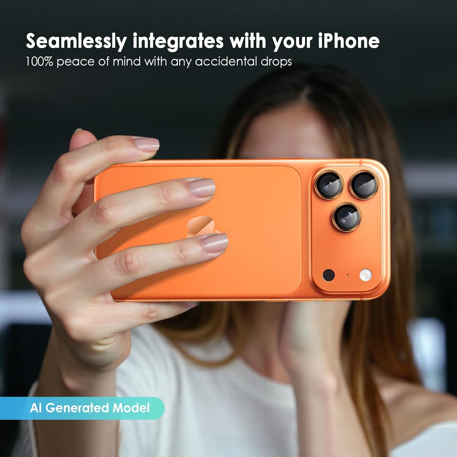 image:imageTENOC Camera Lens Protector for iPhone 16 Pro amp iPhone 16 Pro Max 9H Tempered Glass Camera Screen Cover Metal Individual Ring SilverOragne
