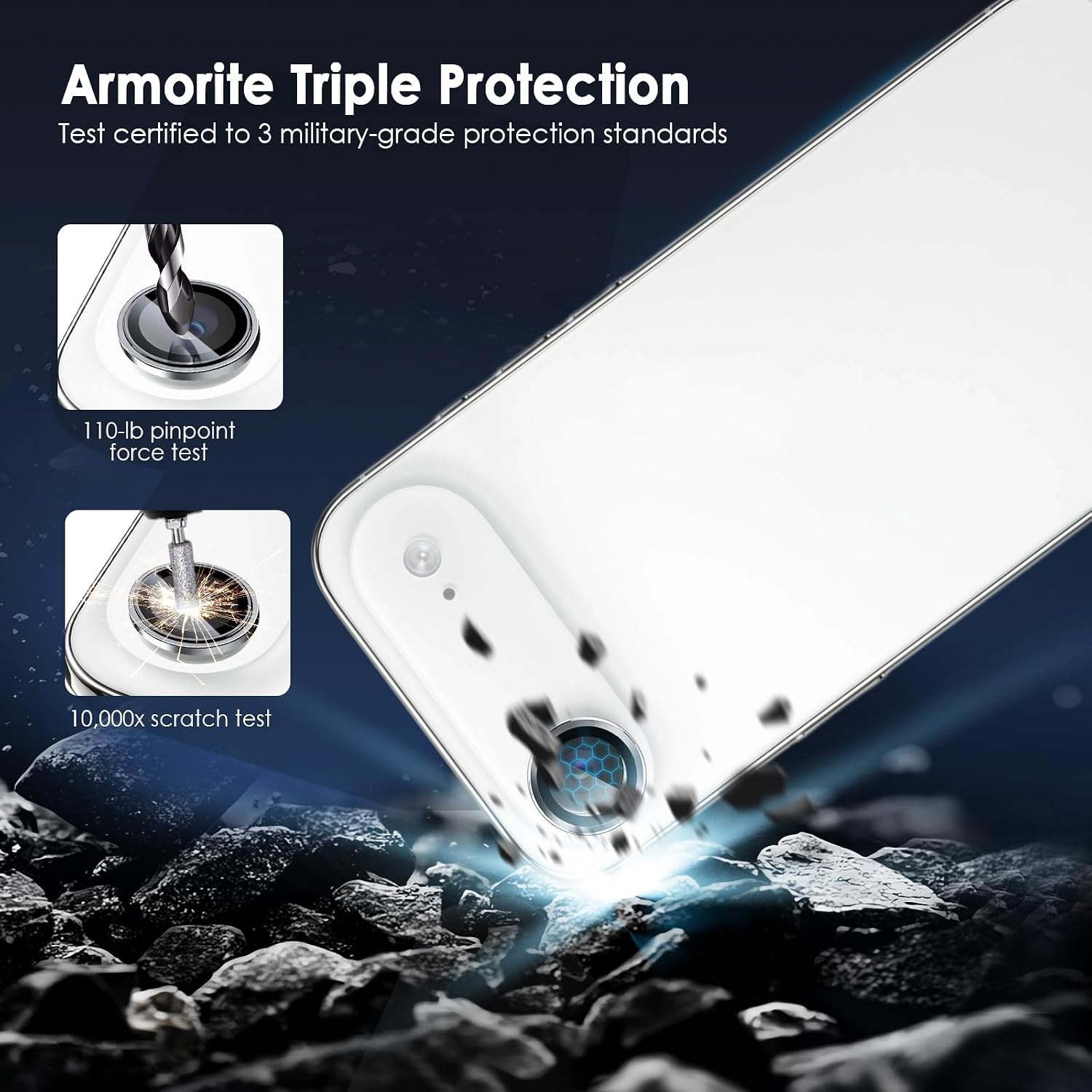 image:imageTENOC Camera Lens Protector for iPhone 16 Pro amp iPhone 16 Pro Max 9H Tempered Glass Camera Screen Cover Metal Individual Ring SilverSilver