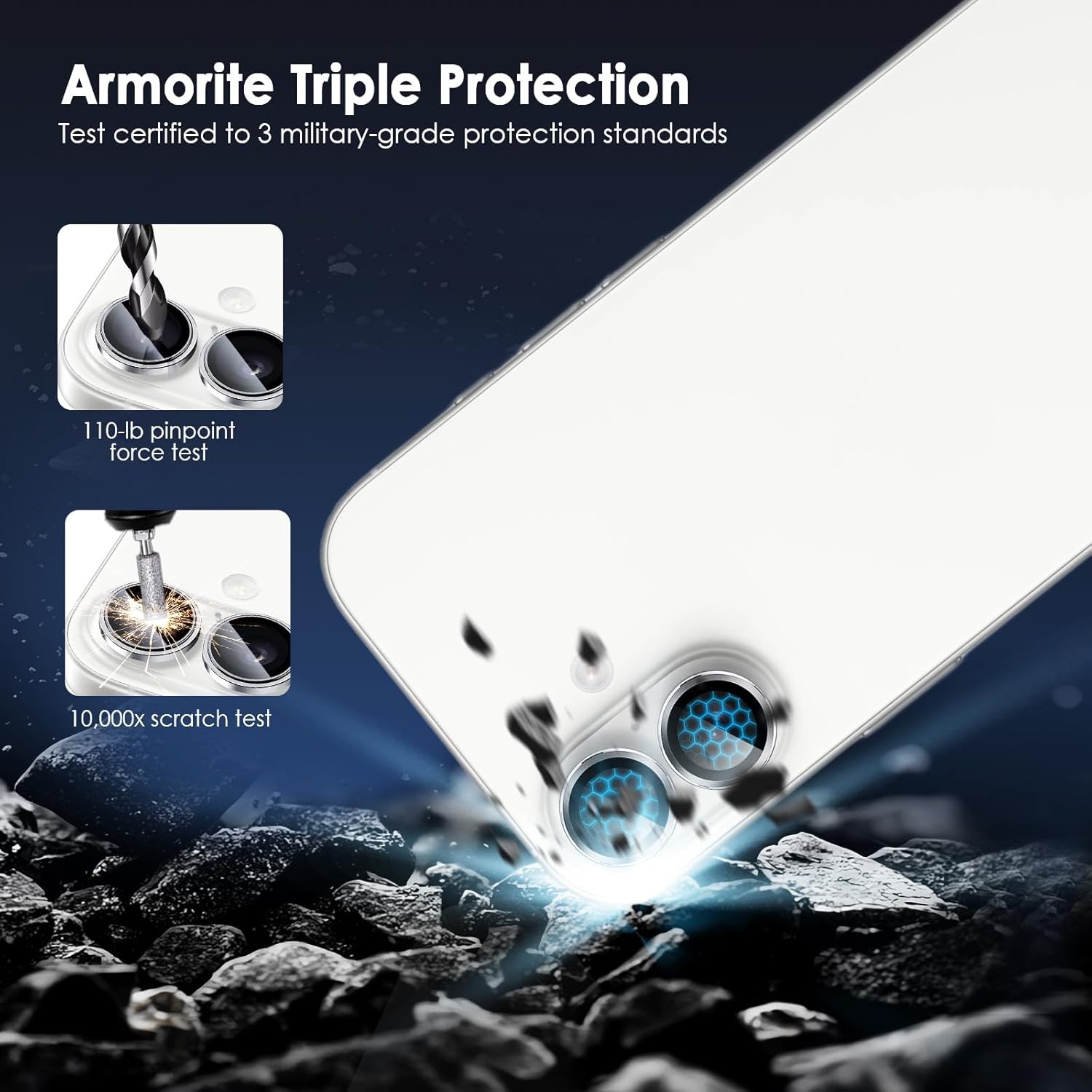 image:imageTENOC Camera Lens Protector for iPhone 16 Pro amp iPhone 16 Pro Max 9H Tempered Glass Camera Screen Cover Metal Individual Ring SilverSilver
