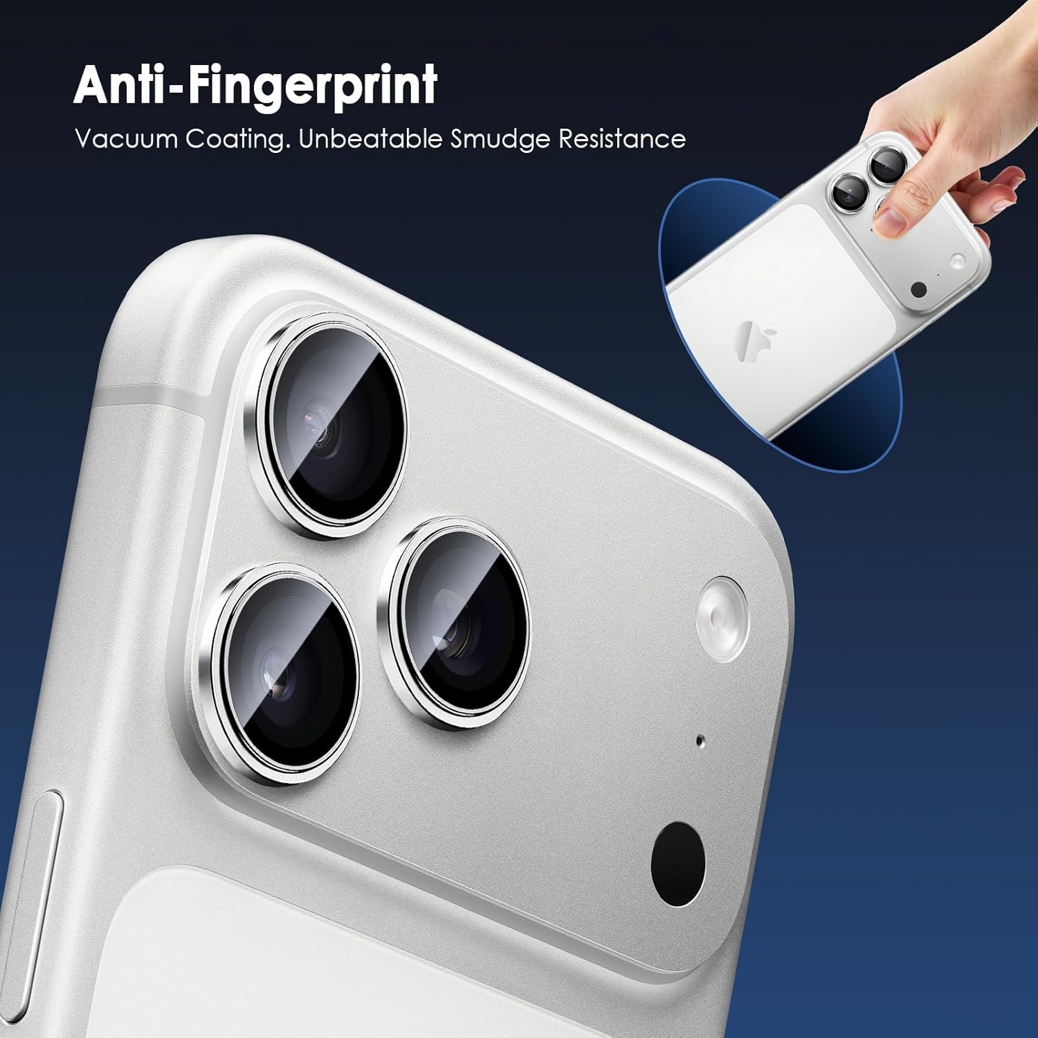 image:imageTENOC Camera Lens Protector for iPhone 16 Pro amp iPhone 16 Pro Max 9H Tempered Glass Camera Screen Cover Metal Individual Ring SilverSilver