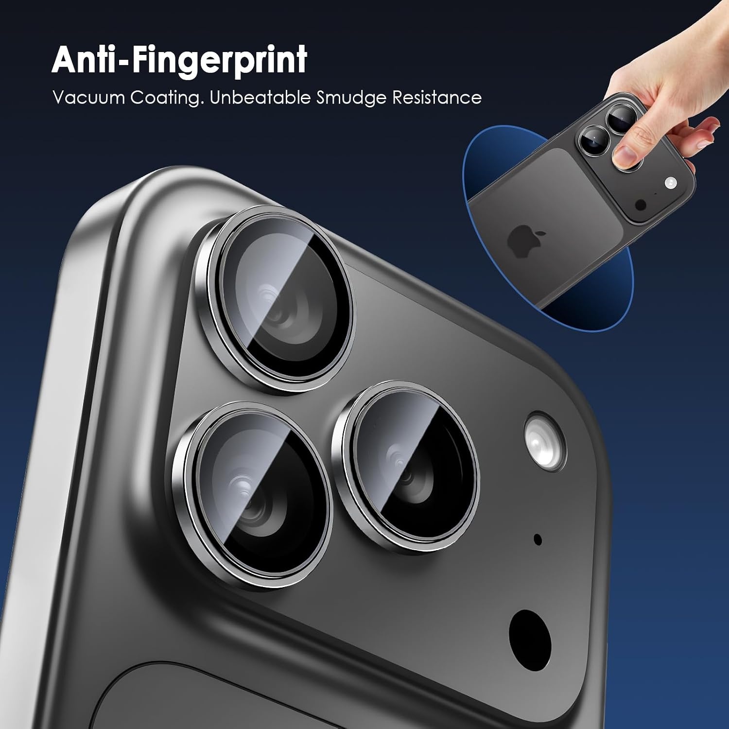 image:imageTENOC Camera Lens Protector for iPhone 16 Pro amp iPhone 16 Pro Max 9H Tempered Glass Camera Screen Cover Metal Individual Ring SilverTitanium