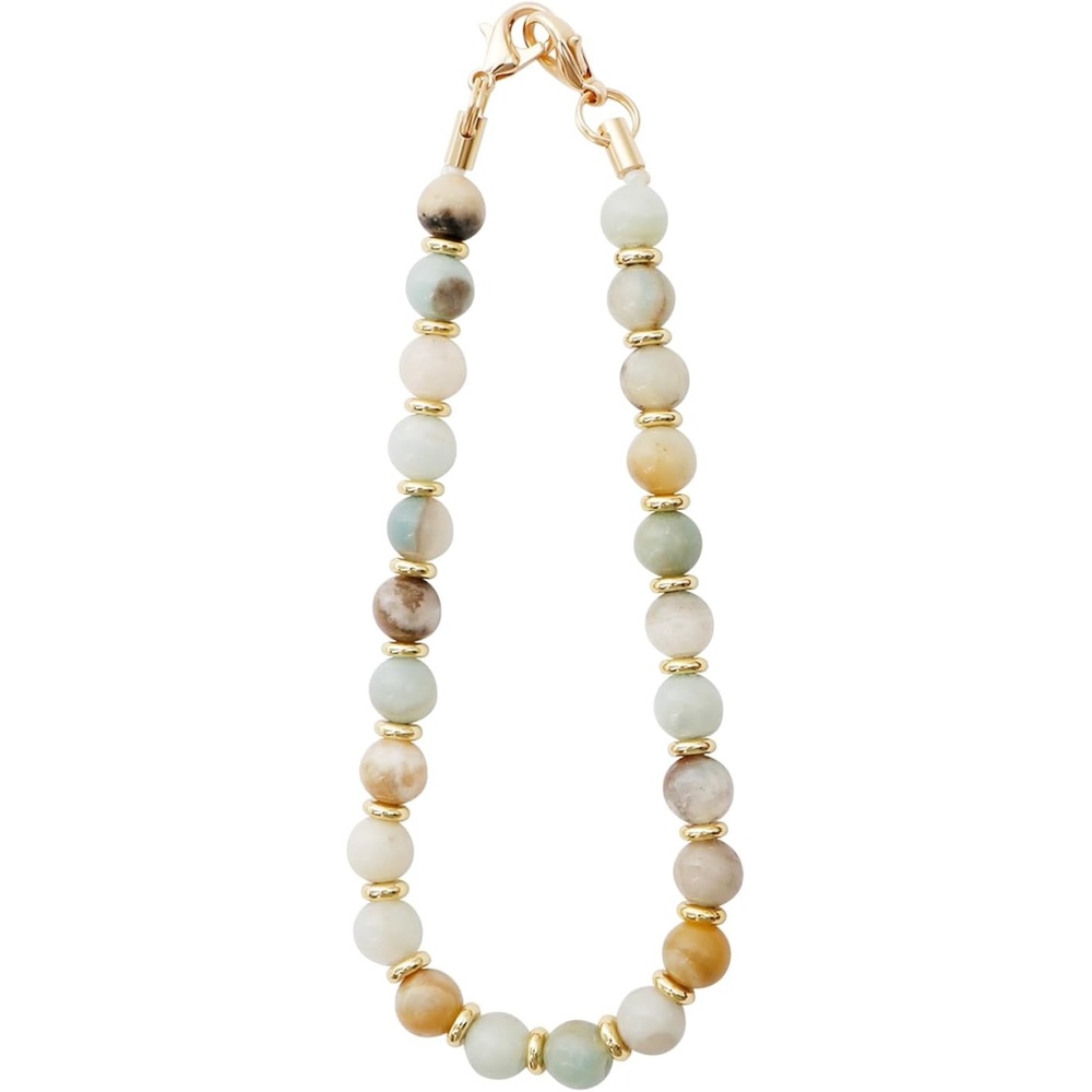 image:imageTENOC Beaded Phone Wrist Strap Cellphone Lanyard Chain Sparkling Wristlet Bracelet for Women AmberBamazonite