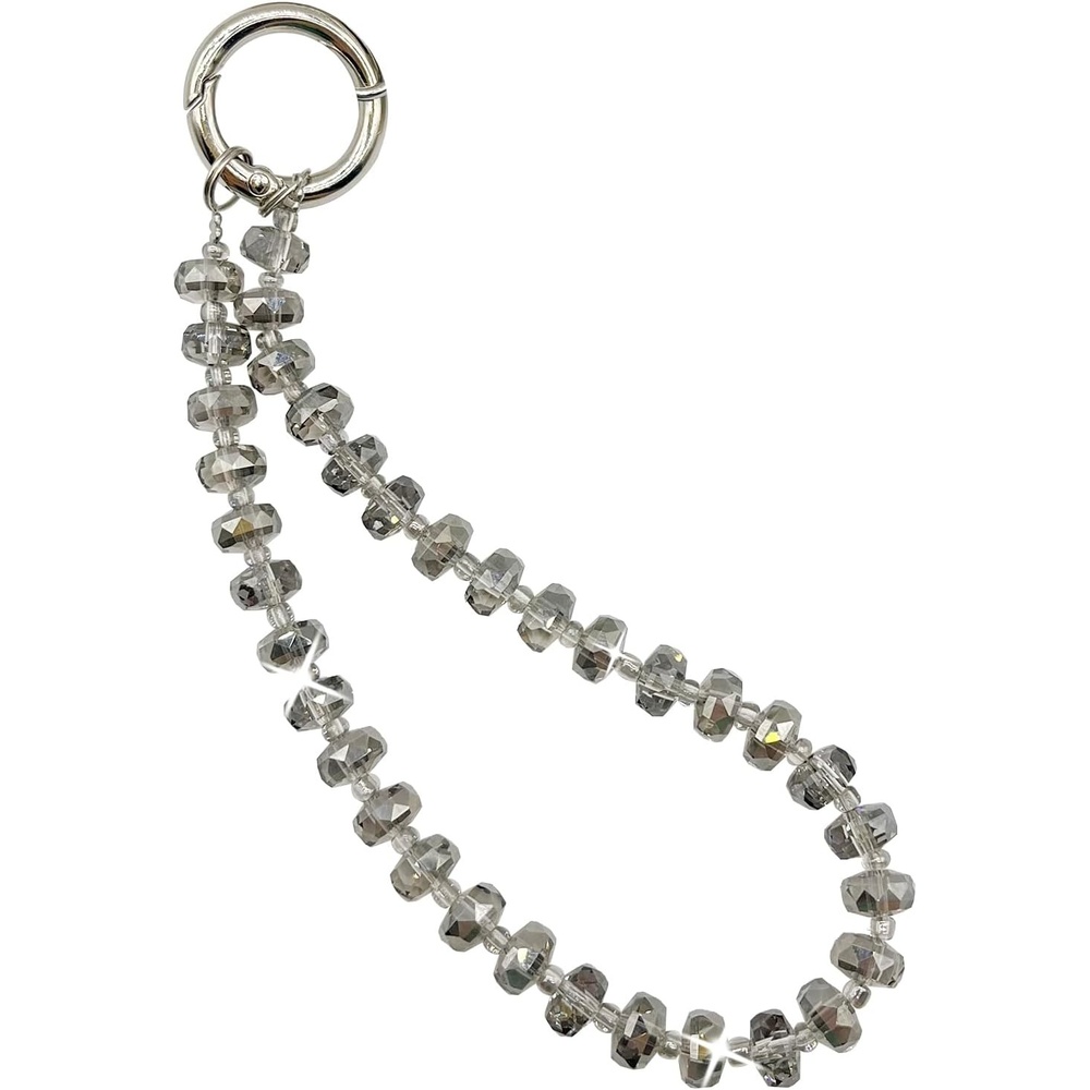 image:imageTENOC Beaded Phone Wrist Strap Cellphone Lanyard Chain Sparkling Wristlet Bracelet for Women AmberCgray