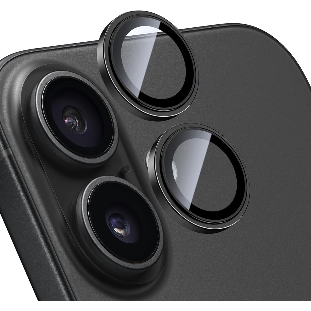 image:imageTENOC Camera Lens Protector for iPhone 16 Pro amp iPhone 16 Pro Max 9H Tempered Glass Camera Screen Cover Metal Individual Ring SilverBlack