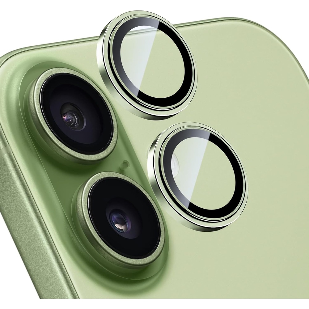 image:imageTENOC Camera Lens Protector for iPhone 16 Pro amp iPhone 16 Pro Max 9H Tempered Glass Camera Screen Cover Metal Individual Ring SilverGreen