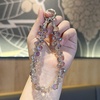 TENOC Beaded Phone Wrist Strap, Cellphone Lanyard Chain, Sparkling Wristlet Bracelet for Women, Amber(A-purple)