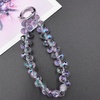 TENOC Beaded Phone Wrist Strap, Cellphone Lanyard Chain, Sparkling Wristlet Bracelet for Women, Amber(A-purple)
