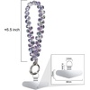 TENOC Beaded Phone Wrist Strap, Cellphone Lanyard Chain, Sparkling Wristlet Bracelet for Women, Amber(A-purple)