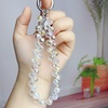 TENOC Beaded Phone Wrist Strap, Cellphone Lanyard Chain, Sparkling Wristlet Bracelet for Women, Amber(A-white)