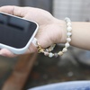 TENOC Beaded Phone Wrist Strap, Cellphone Lanyard Chain, Sparkling Wristlet Bracelet for Women, Amber(B-amazonite)