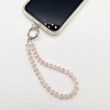 TENOC Beaded Phone Wrist Strap, Cellphone Lanyard Chain, Sparkling Wristlet Bracelet for Women, Amber(C-pink)