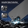 TENOC Camera Lens Protector for iPhone 16 Pro & iPhone 16 Pro Max, 9H Tempered Glass Camera Screen Cover, Metal Individual Ring, Silver(Black)