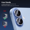 TENOC Camera Lens Protector for iPhone 16 Pro & iPhone 16 Pro Max, 9H Tempered Glass Camera Screen Cover, Metal Individual Ring, Silver(Blue)