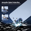 TENOC Camera Lens Protector for iPhone 16 Pro & iPhone 16 Pro Max, 9H Tempered Glass Camera Screen Cover, Metal Individual Ring, Silver(Blue)