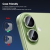 TENOC Camera Lens Protector for iPhone 16 Pro & iPhone 16 Pro Max, 9H Tempered Glass Camera Screen Cover, Metal Individual Ring, Silver(Green)