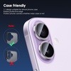 TENOC Camera Lens Protector for iPhone 16 Pro & iPhone 16 Pro Max, 9H Tempered Glass Camera Screen Cover, Metal Individual Ring, Silver(Purple)