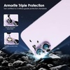 TENOC Camera Lens Protector for iPhone 16 Pro & iPhone 16 Pro Max, 9H Tempered Glass Camera Screen Cover, Metal Individual Ring, Silver(Purple)