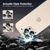 TENOC Camera Lens Protector for iPhone 16 Pro & iPhone 16 Pro Max, 9H Tempered Glass Camera Screen Cover, Metal Individual Ring, Silver(Silver)