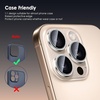 TENOC Camera Lens Protector for iPhone 16 Pro & iPhone 16 Pro Max, 9H Tempered Glass Camera Screen Cover, Metal Individual Ring, Silver(Silver)