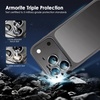 TENOC Camera Lens Protector for iPhone 16 Pro & iPhone 16 Pro Max, 9H Tempered Glass Camera Screen Cover, Metal Individual Ring, Silver(Titanium)