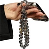 TENOC Beaded Phone Wrist Strap, Cellphone Lanyard Chain, Sparkling Wristlet Bracelet for Women, Amber(A-black)