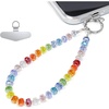 TENOC Beaded Phone Wrist Strap, Cellphone Lanyard Chain, Sparkling Wristlet Bracelet for Women, Amber(C-rainbow)