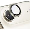 TENOC Camera Lens Protector for iPhone 16 Pro & iPhone 16 Pro Max, 9H Tempered Glass Camera Screen Cover, Metal Individual Ring, Silver(Gold)