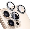 TENOC Camera Lens Protector for iPhone 16 Pro & iPhone 16 Pro Max, 9H Tempered Glass Camera Screen Cover, Metal Individual Ring, Silver(Silver)