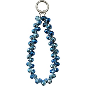 TENOC Beaded Phone Wrist Strap, Cellphone Lanyard Chain, Sparkling Wristlet Bracelet for Women, Amber(A-navy Blue)