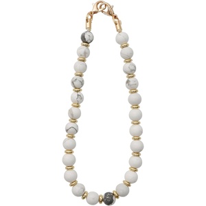 TENOC Beaded Phone Wrist Strap, Cellphone Lanyard Chain, Sparkling Wristlet Bracelet for Women, Amber(B-marble White)