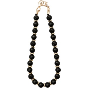 TENOC Beaded Phone Wrist Strap, Cellphone Lanyard Chain, Sparkling Wristlet Bracelet for Women, Amber(B-obsidian Black)