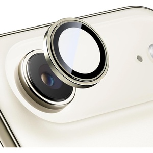 TENOC Camera Lens Protector for iPhone 16 Pro & iPhone 16 Pro Max, 9H Tempered Glass Camera Screen Cover, Metal Individual Ring, Silver(Gold)