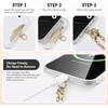 TENOC Metal Phone Wrist Strap, Universal Cellphone Lanyard with Tether Tab, Hands-Free Anti Theft Phone Chain Wristlet(B-gold)