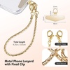 TENOC Metal Phone Wrist Strap, Universal Cellphone Lanyard with Tether Tab, Hands-Free Anti Theft Phone Chain Wristlet(B-gold)