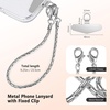 TENOC Metal Phone Wrist Strap, Universal Cellphone Lanyard with Tether Tab, Hands-Free Anti Theft Phone Chain Wristlet(B-silver)