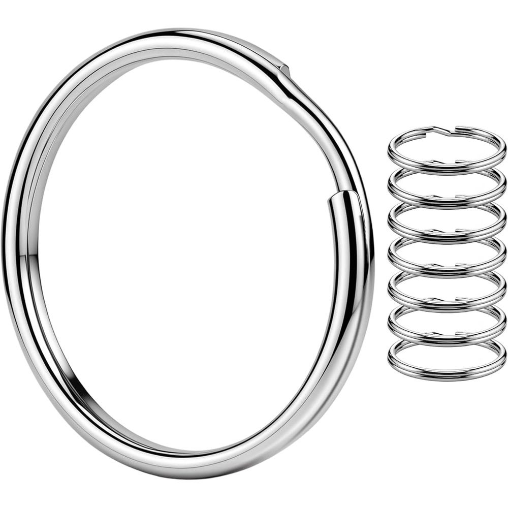 image:imageStainless Steel Split Key Ring 1 Inch Heavy Duty Metal Key Chain Ring Durable Flat Keyring for Home Car Office and DIY Craft 8 Pcs