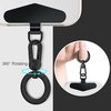 TENOC Metal Phone Tether with Spring Ring, Black+Silver(Black)