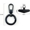 TENOC Metal Phone Tether with Spring Ring, Black+Silver(Black)