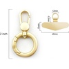 TENOC Metal Phone Tether with Spring Ring, Black+Silver(Gold)
