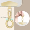 TENOC Metal Phone Tether with Spring Ring, Black+Silver(Gold)