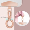 TENOC Metal Phone Tether with Spring Ring, Black+Silver(Rose Gold)