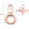 TENOC Metal Phone Tether with Spring Ring, Black+Silver(Rose Gold)