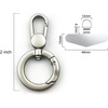 TENOC Metal Phone Tether with Spring Ring, Black+Silver(Silver x2)