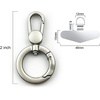 TENOC Metal Phone Tether with Spring Ring, Black+Silver(Sliver)