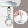 TENOC Metal Phone Tether with Spring Ring, Black+Silver(Sliver)