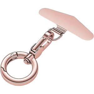 TENOC Metal Phone Tether with Spring Ring, Black+Silver(Rose Gold)