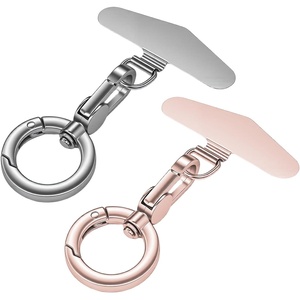 TENOC Metal Phone Tether with Spring Ring, Black+Silver(Silver/Rose Gold)